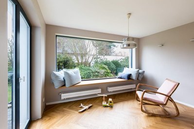 Living area with a big window
