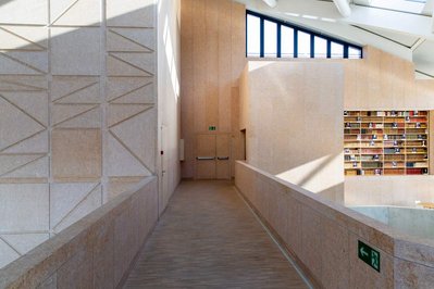 Library of Le Rosey Concert Hall in Rolle, Switzerland. 