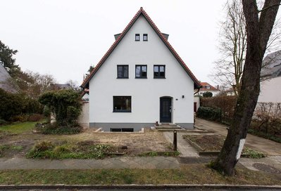 A white german renovated house
