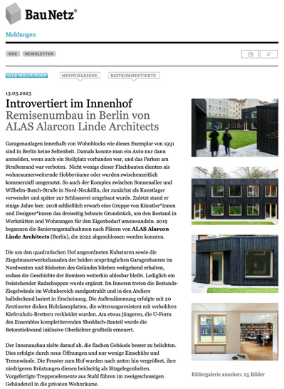 Photographs of an Old Renovated Locksmith in Berlin, by ALAS Architects published on Baunetz. 
