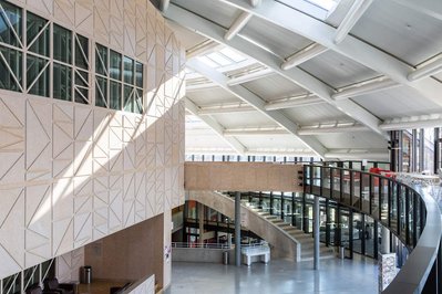 Lobby of Le Rosey Concert Hall in Rolle, Switzerland. 