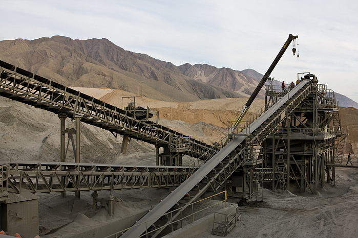 ENAMI (Empresa Nacional de Mineria), Chile. Copper foundry facilities in the Atacama desert. Industrial copper mining mine gold