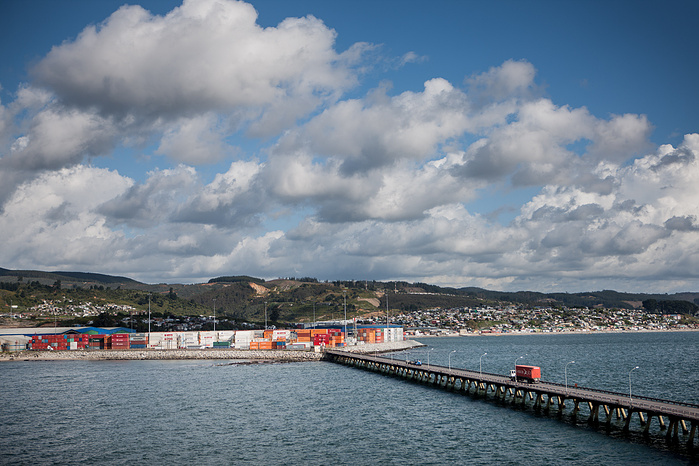 boat, cargo, coast, commerce, container, crane, dock, export, forms, harbor, high, industrial, industry, line, loading, ocean, outdoors, over, perspective, port, sea, ship, shipping, shipyard, tuck, brigde