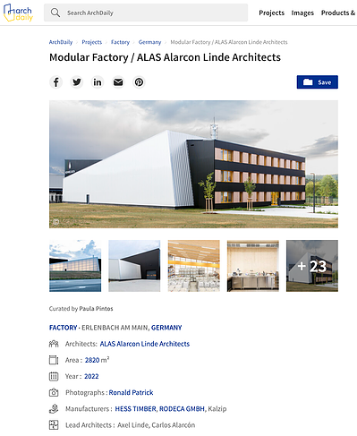 Architecture photo of a building in Germany. The set of photograph is is published in Archdaily.