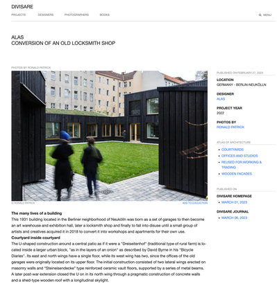 Photographs of an Old Renovated Locksmith in Berlin, by ALAS Architects published on Divisare, Italy.  