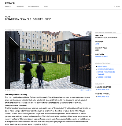 Photographs of an Old Renovated Locksmith in Berlin, by ALAS Architects published on Divisare, Italy.  