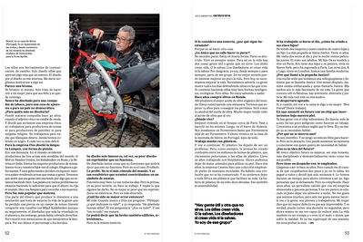 Tearsheet of Philippe Stark photographed for El Pais Semanal