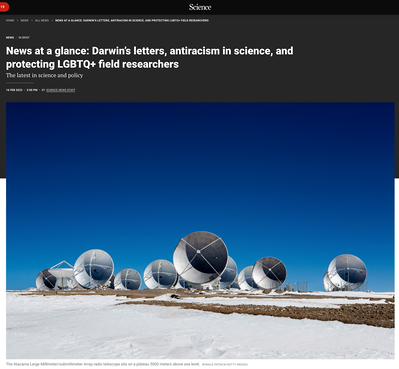 Antenas from the ALMA project in the Atacama desert, published in Science.org
