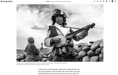 Photograph of nomads published at the NYTimes travel section, World Through a Lens