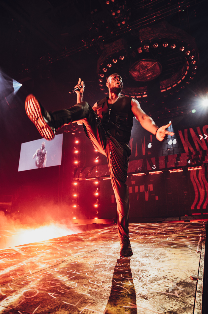 Stormzy at performing at the London O2 arena at Heavy Is The Head Tour in March 2022