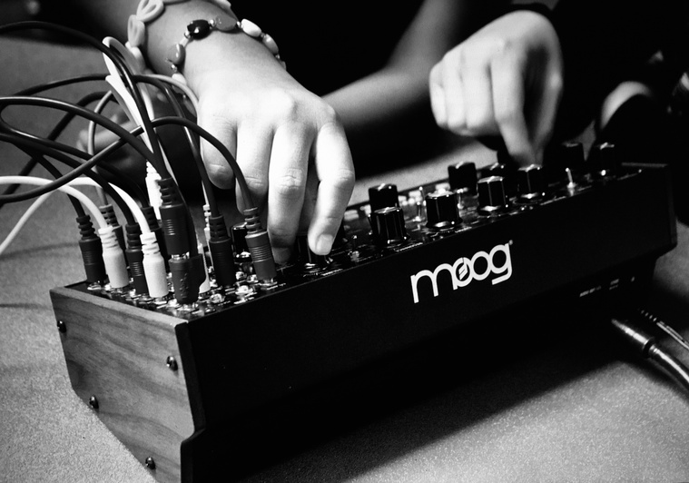 why STEM, kids with Moog synthesizer, afrofuturism