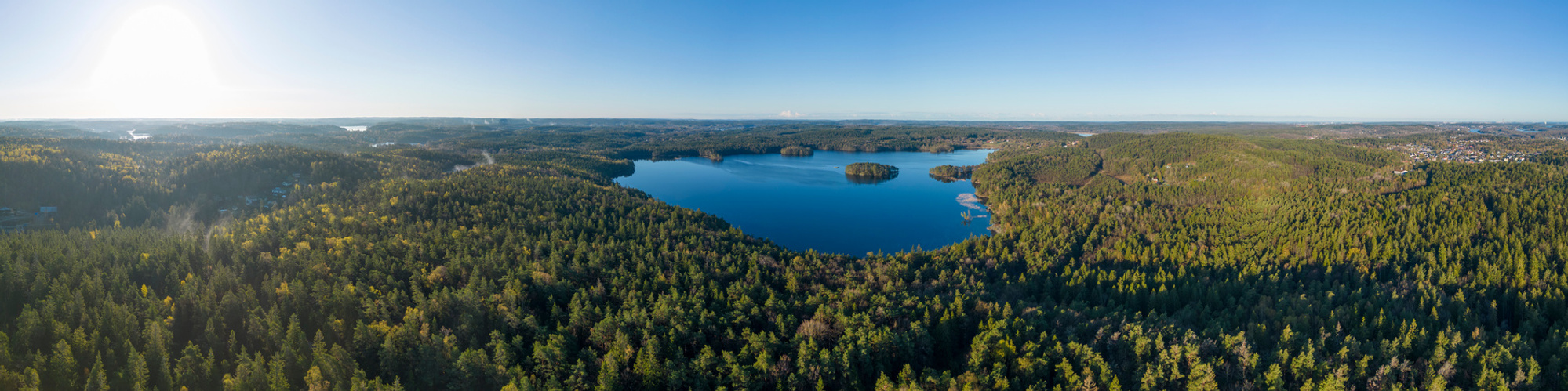 Vy över Finnsjön i Mölnlycke