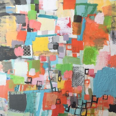 colorful abstract painting on canvas