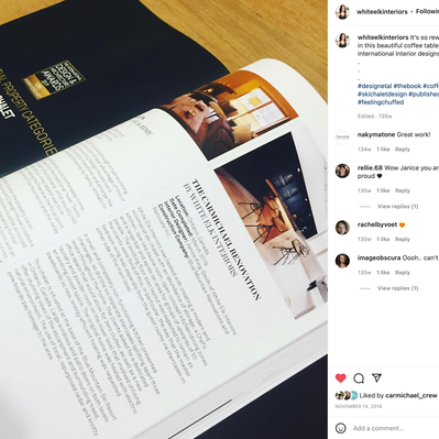 Interior Photography by commercial photographer heather Goldsworthy, shown in use on client's instagram channel