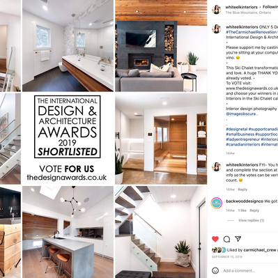 Interior Photography by commercial photographer heather Goldsworthy, shown in use on client's instagram channel