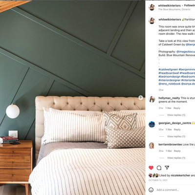 Interior Photography by commercial photographer heather Goldsworthy, shown in use on client's instagram channel