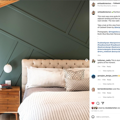 Interior Photography by commercial photographer heather Goldsworthy, shown in use on client's instagram channel