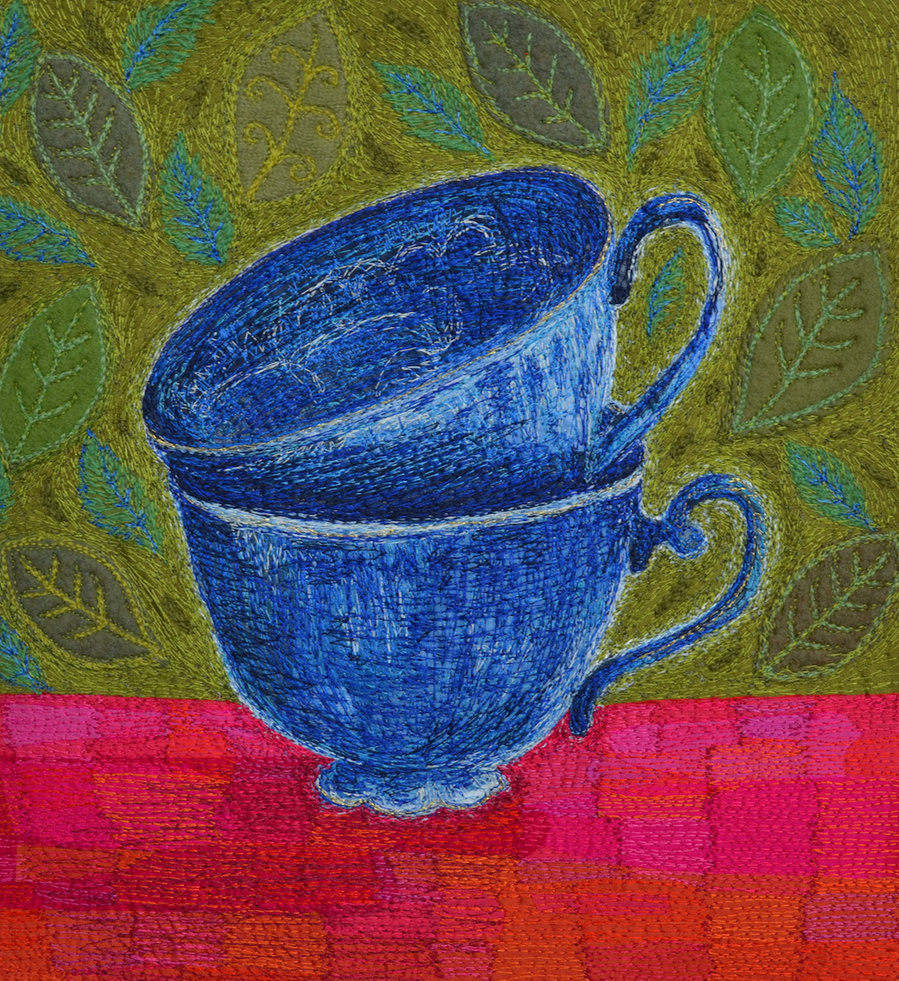 silk embroidery blue teacups original textiles saskia