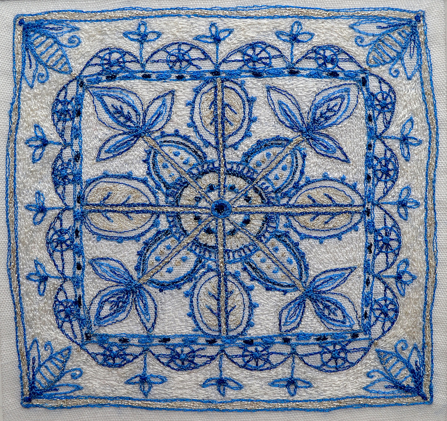Embroidery on linen 5x5"