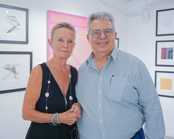 Yvonne and Alfred at the Arcadia Art Gallery, Saturday August 31, 2024 for the vernissage of Alfred Ayache: generative artist.