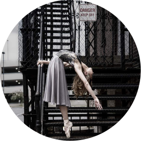 Ballerina in a stunning urban pose by Eric Arnold of Captured Light Studios.com.