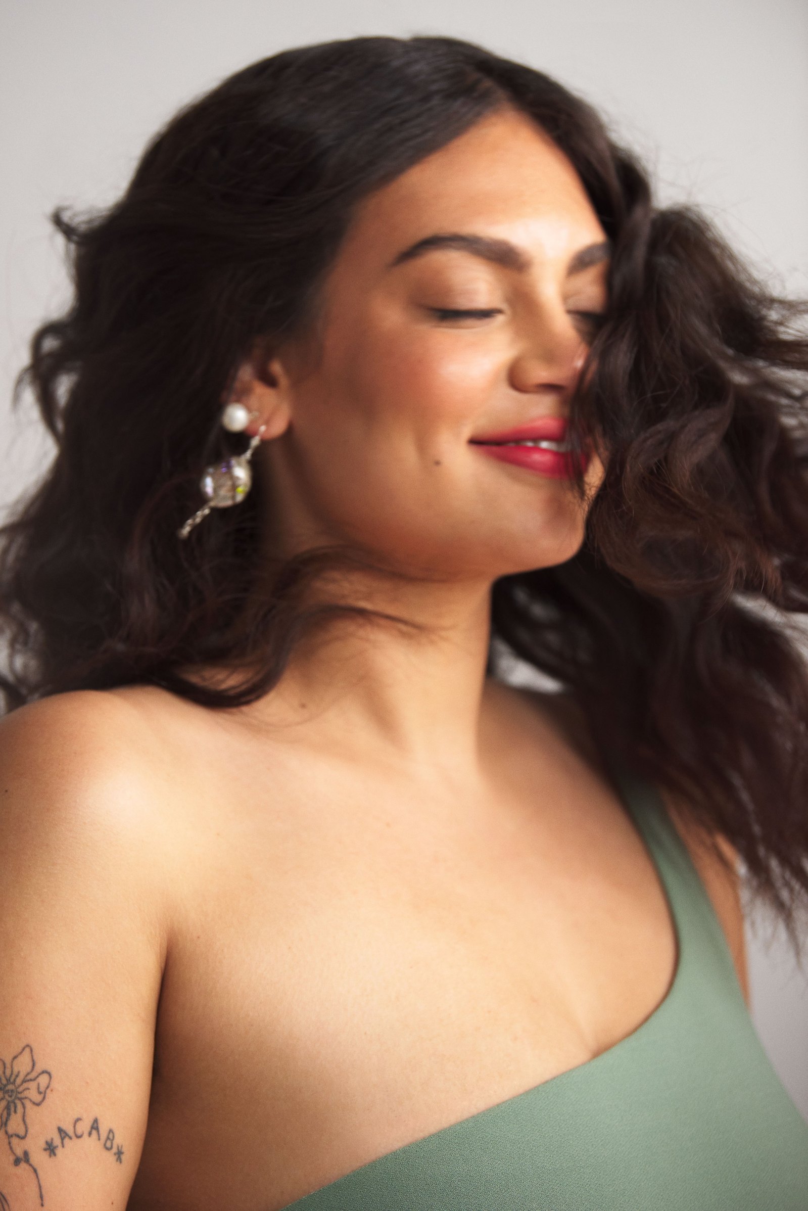 High end, beauty retouching by Rebekka Lee Johnson for Gritty Pretty Magazine, featuring Thelma Plum. Photography by Dave Blake.