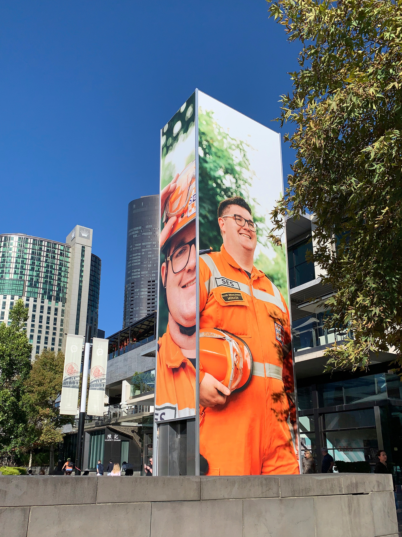 High end, portrait retouching by Rebekka Lee Johnson for City of Melbourne and Crown Promenade. Photography by Sam Wong. Post production and in-situ photography by Rebekka Lee Johnson.
