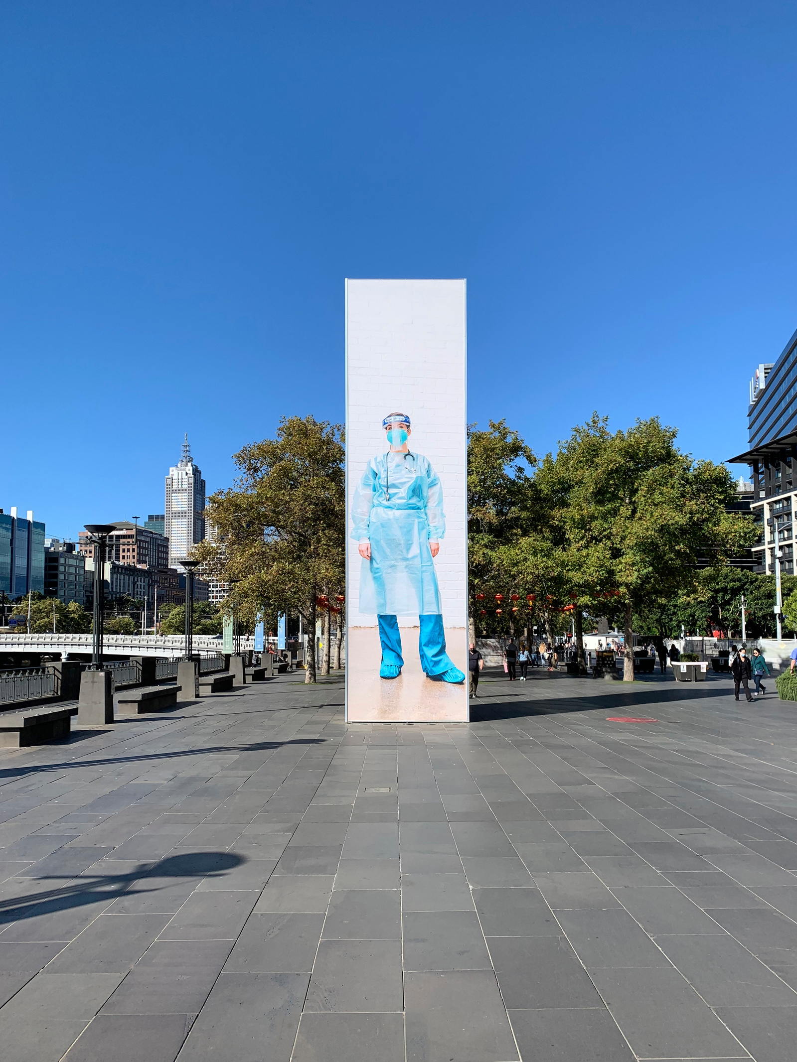 High end, portrait retouching by Rebekka Lee Johnson for City of Melbourne and Crown Promenade. Photography by Sam Wong. Post production and in-situ photography by Rebekka Lee Johnson.