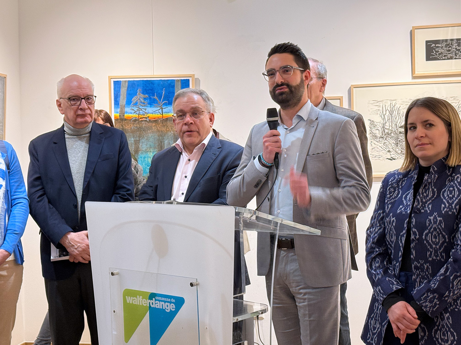 Printmaking exhibition - Luxembourg culture minister Eric Thill.