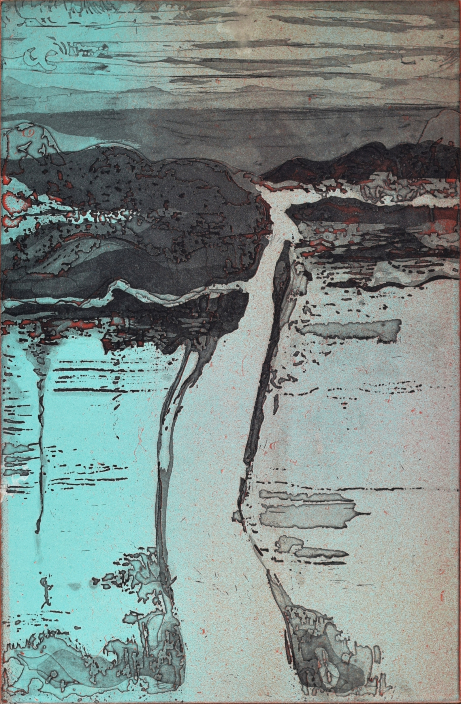 The print I will exhibit in the printmaking exhibition in gallerie Am Duerf, in Steinsel, Luxembourg.