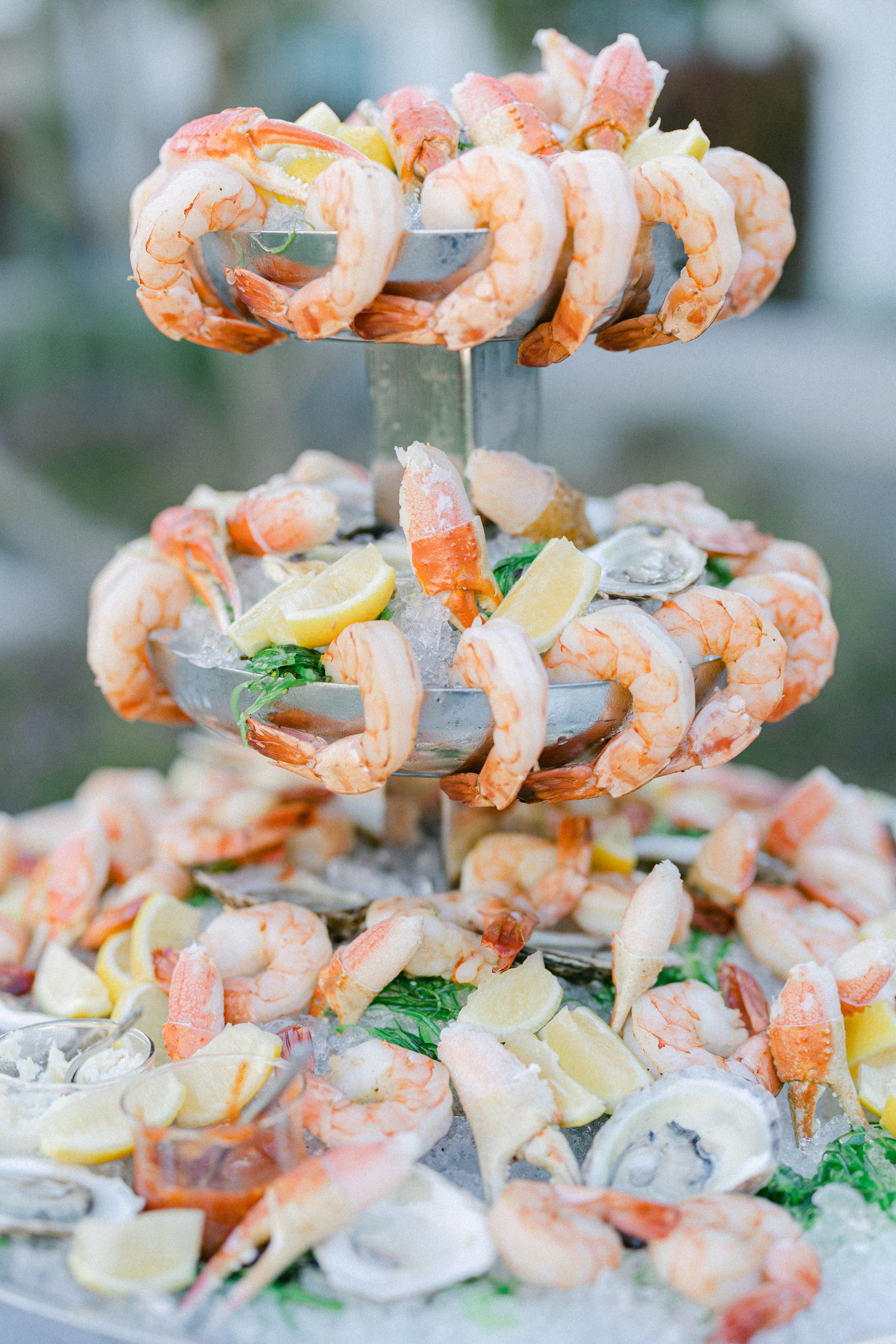 Shrimp displayed as an appetizer for a beautiful wedding