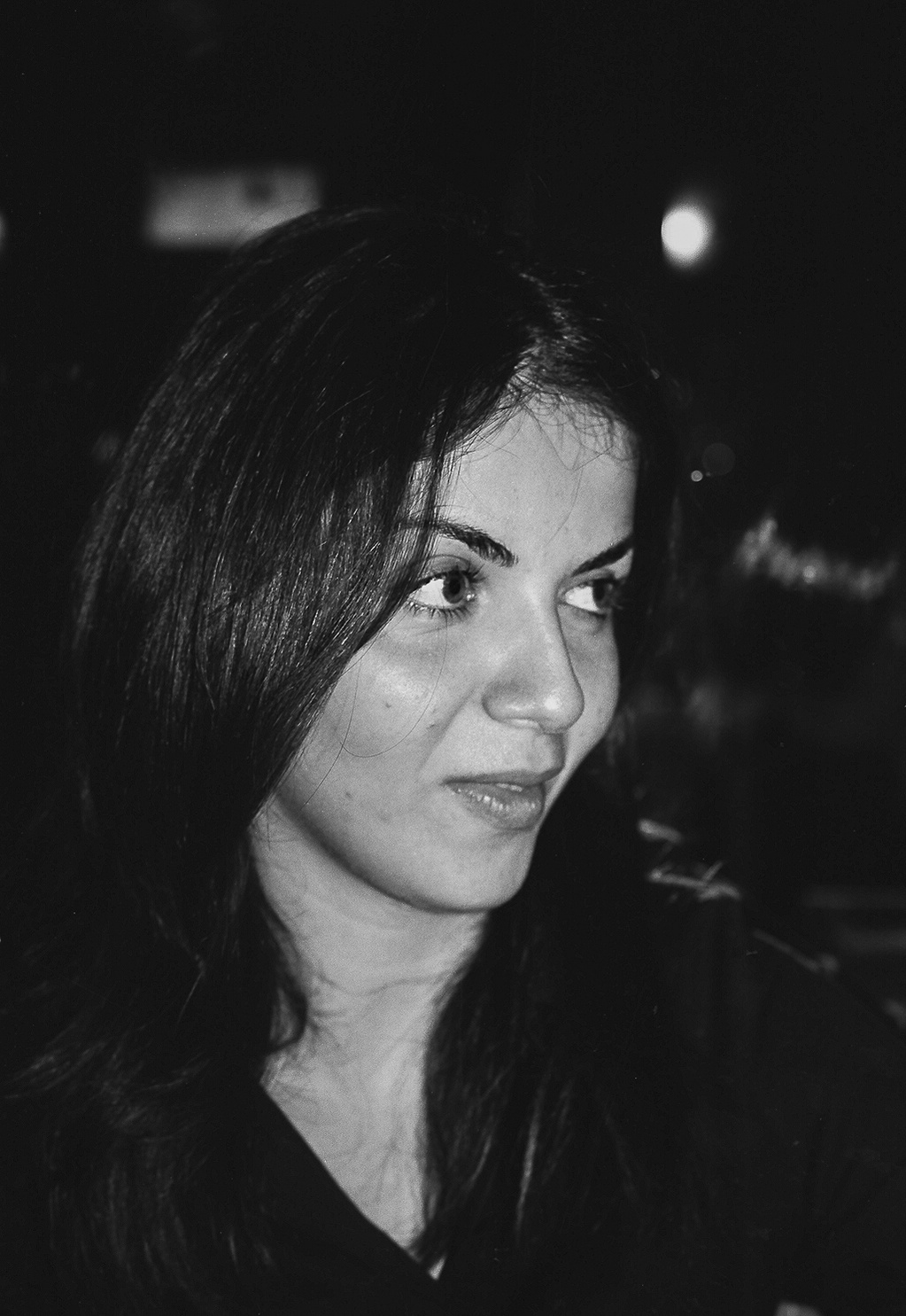 Black and white portrait of a woman in Tblisi, Georgia.