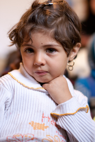 Colour portraits of children in festive clothing, photographed for UNICEF Iran in their kindergartens in West Azerbaijan, Iran.