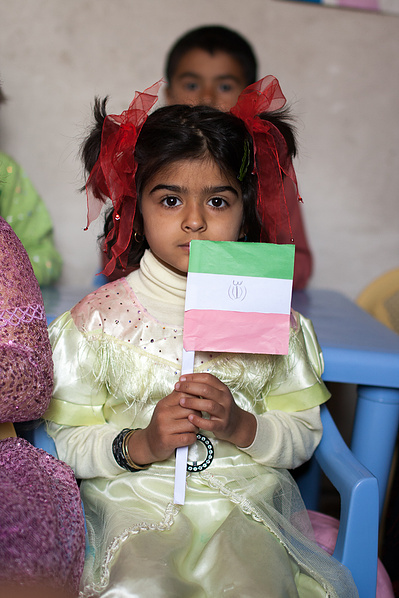 Colour portraits of children in festive clothing, photographed for UNICEF Iran in their kindergartens in West Azerbaijan, Iran.