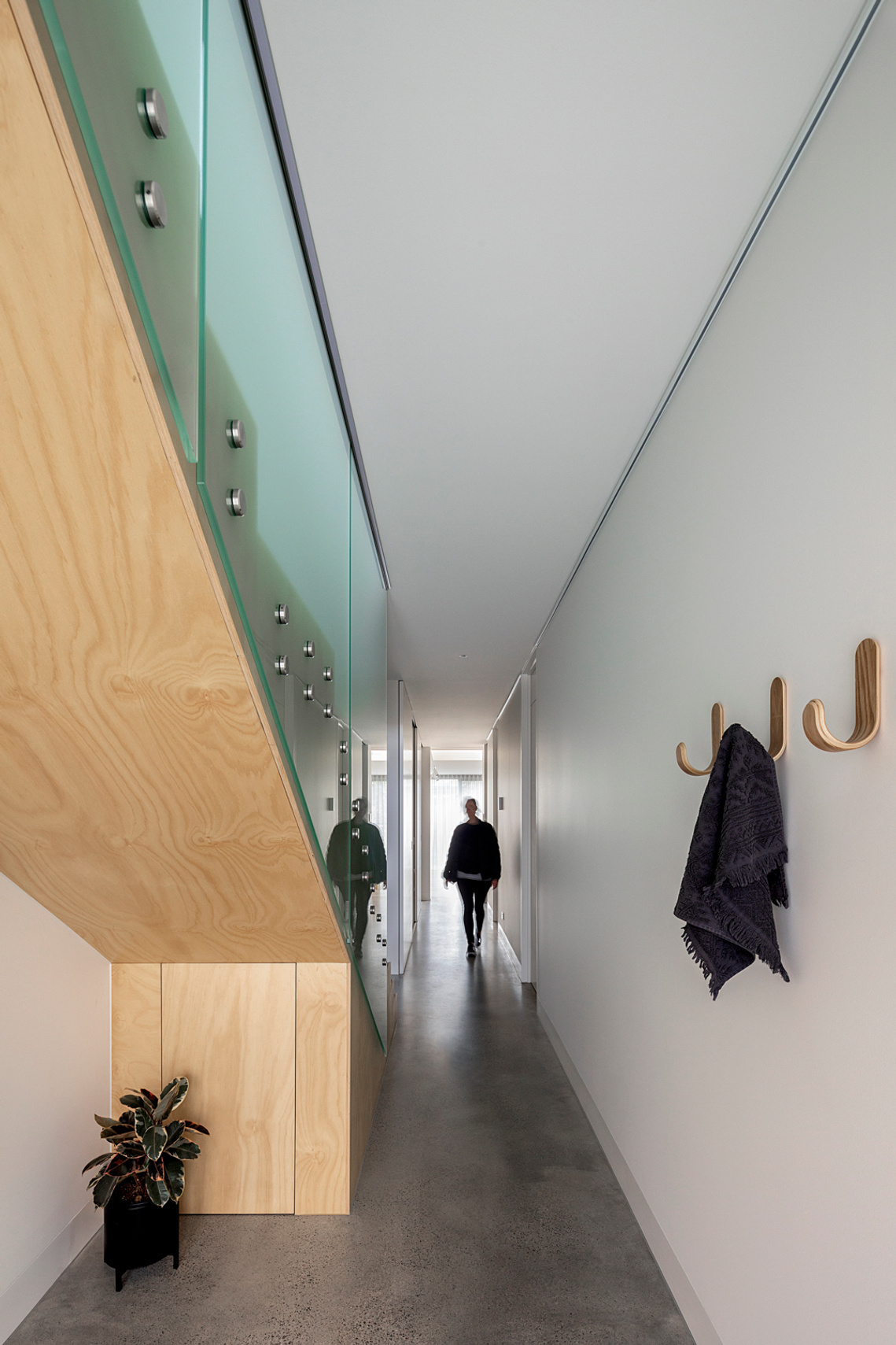 New entry space with open stair 
