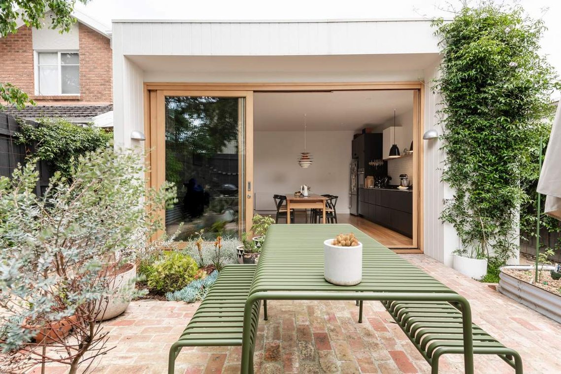 This rear house extension shows how a simple design can maximize livability with the ease of indoor outdoor living.