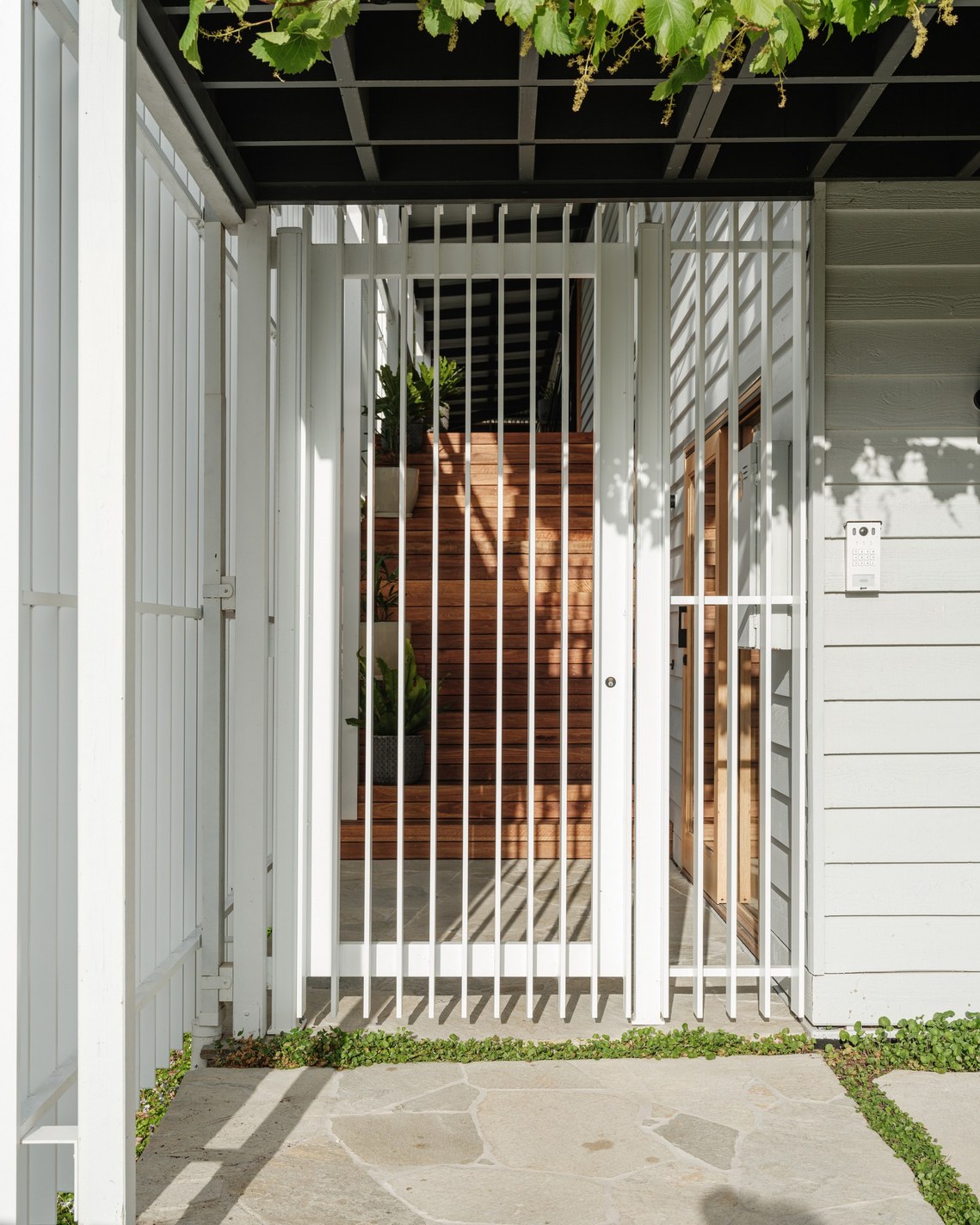 New entry gate with stair beyond