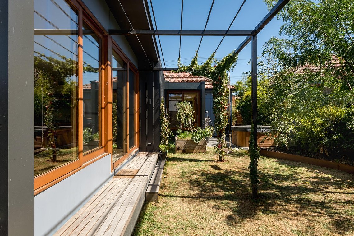 New north facing living space, promotes indoor outdoor living. Low energy house design Preston