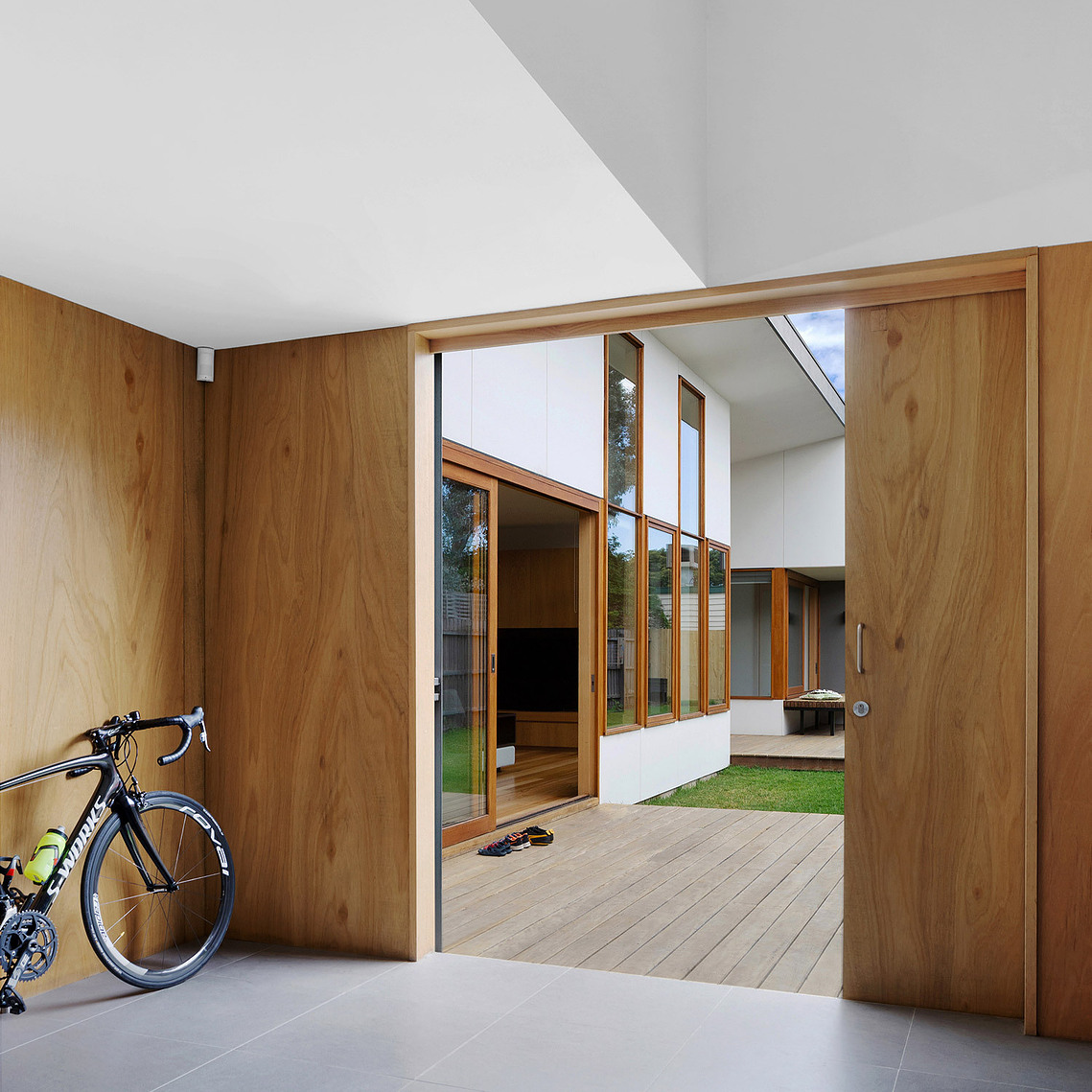 A new garage space lined with ply lining makes it robust and a suitable finish for a garage area
