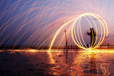 Steel wool photography by the beach by Suzanne Bainton. #steelwool #suzannebainton #tunbridgewells #Brightonbeach