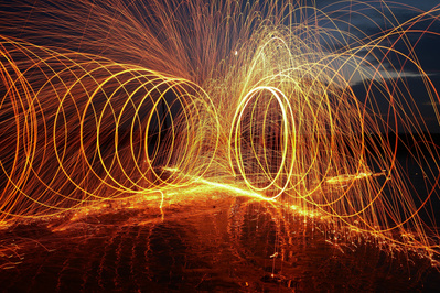  Double Steel wool photography by the beach by Suzanne Bainton. #steelwool #suzannebainton #tunbridgewells #Brightonbeach
