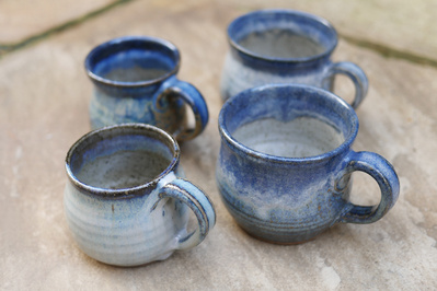 blue glazed jugs