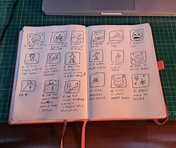 Lorcan’s original storyboards.