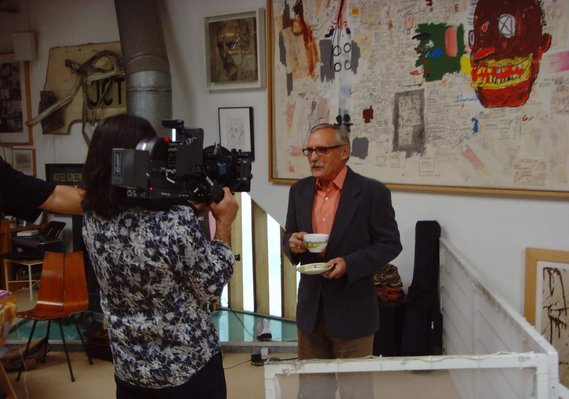 Dennis Hopper, interviewed at home by James Chressanthis in front of painting by Jean-Michel Basquiat, Venice, California, 2007