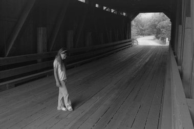 Zoe, Covered Bridge, Canton de lest, Quebec, 2003, archival digital print from 35mm by James Chressanthis, ASC, GSC