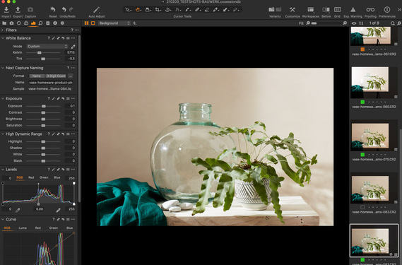 A screen showing remote product photography UK
