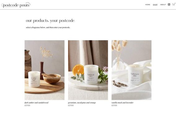 Sally Williams product photography for Postcode Pours