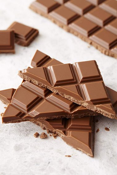 Food photography of chocolate chunks