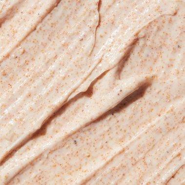 Swatch of body scrub showing texture