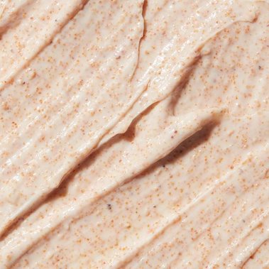Skincare photography, a body scrub swatch showing gritty texture